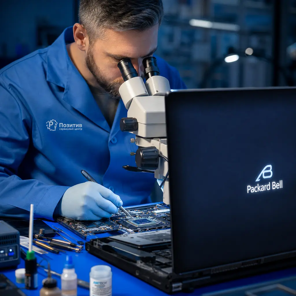 Замена видеокарты ноутбука Packard Bell в Елабуге