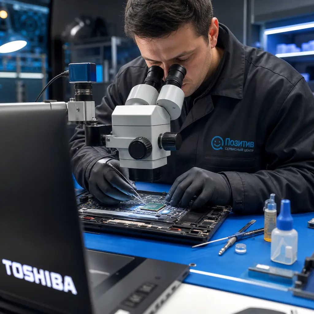 Замена видеокарты ноутбука Toshiba в Елабуге
